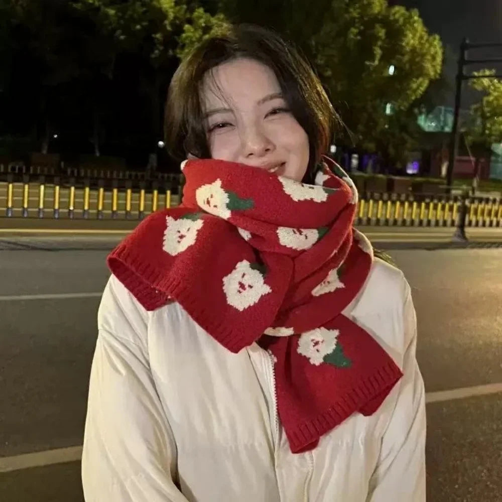 Women's Winter Knitted Scarf | Christmas