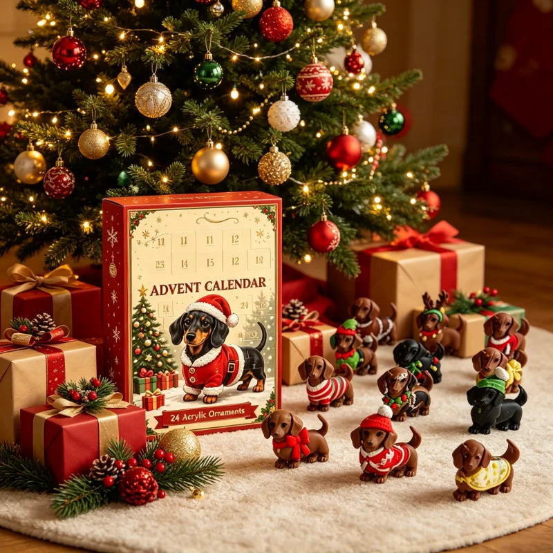 Christmas Dachshund Dog Advent Calendar | 24 Days
