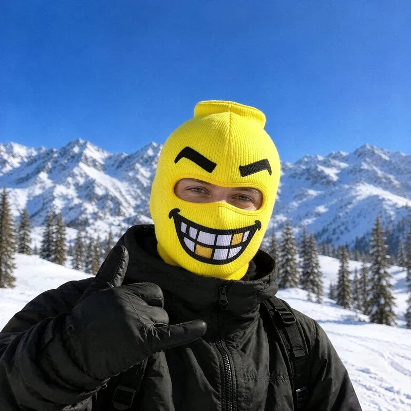 Unisex Balaclava Ski Mask With Funny Face Print | Winter