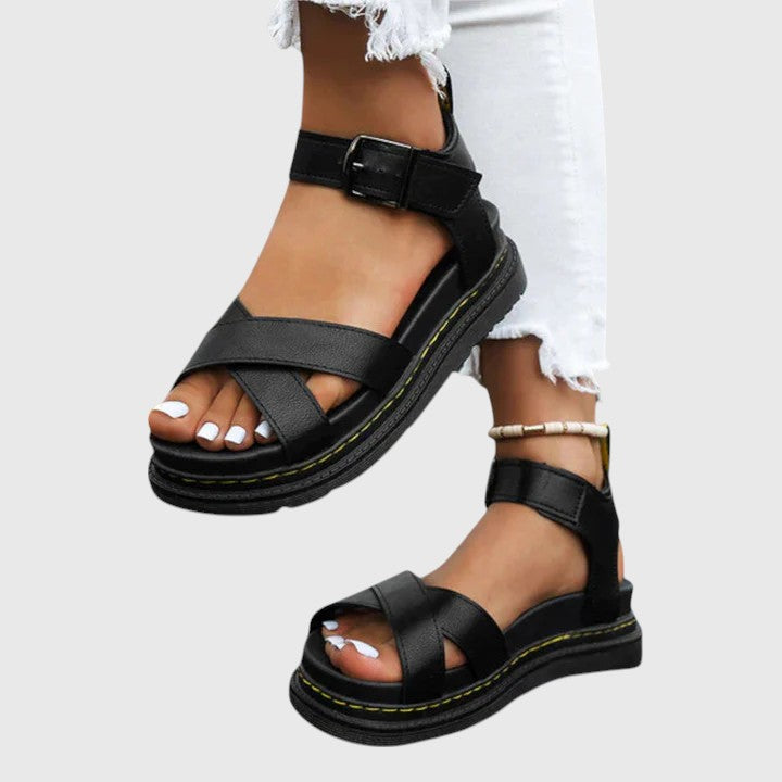 Women's Casual Buckle Closure Platform Sandals | Ankle Strap