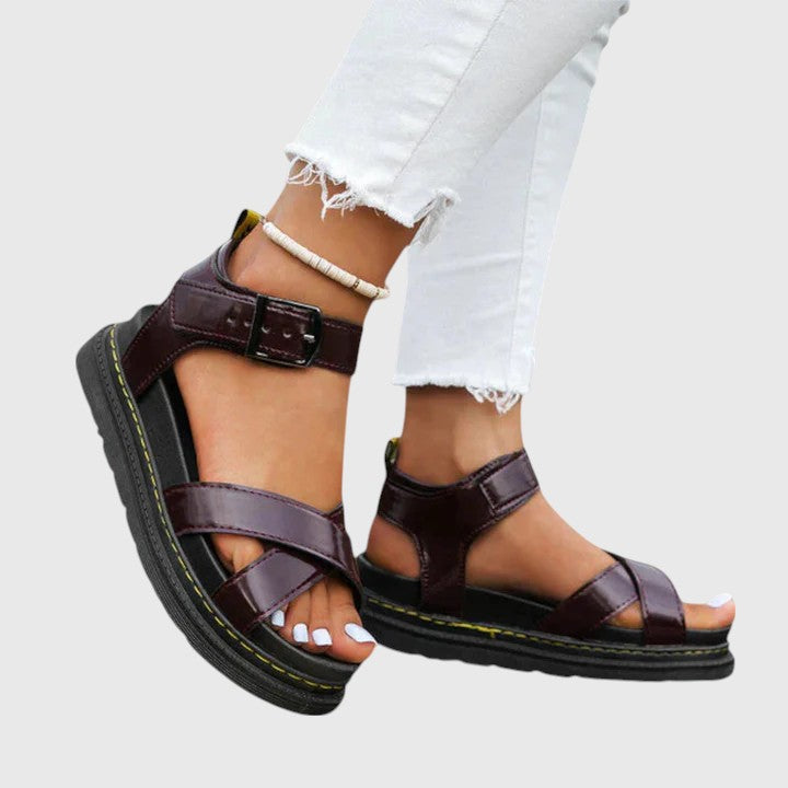 Women's Casual Buckle Closure Platform Sandals | Ankle Strap