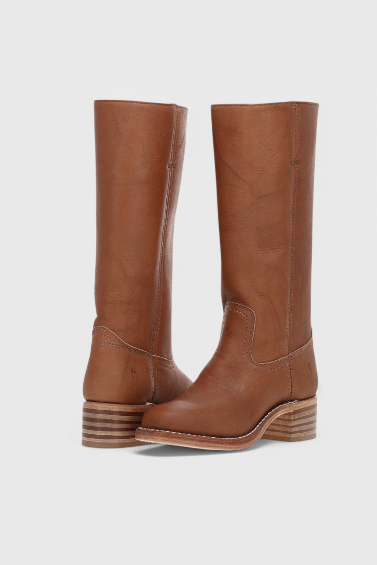 Women's Knee High Slip On Boots | Block Heel