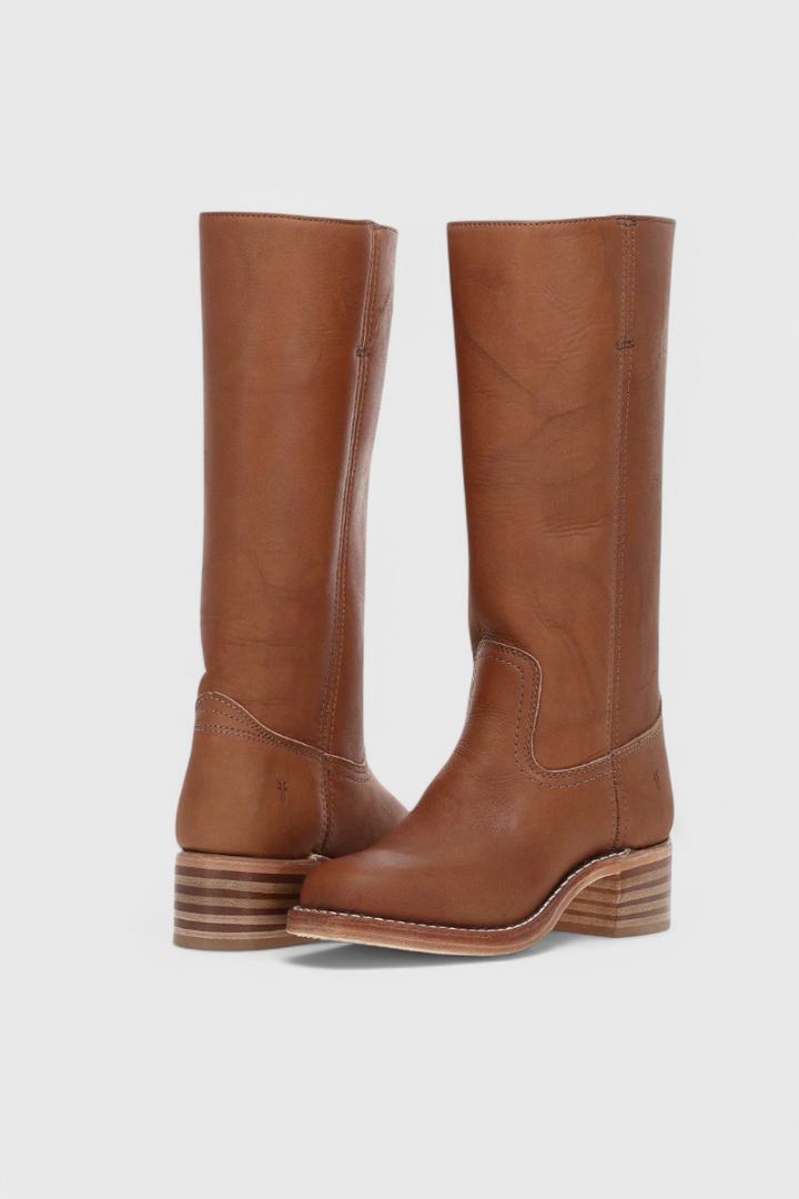 Women's Knee High Slip On Boots | Block Heel