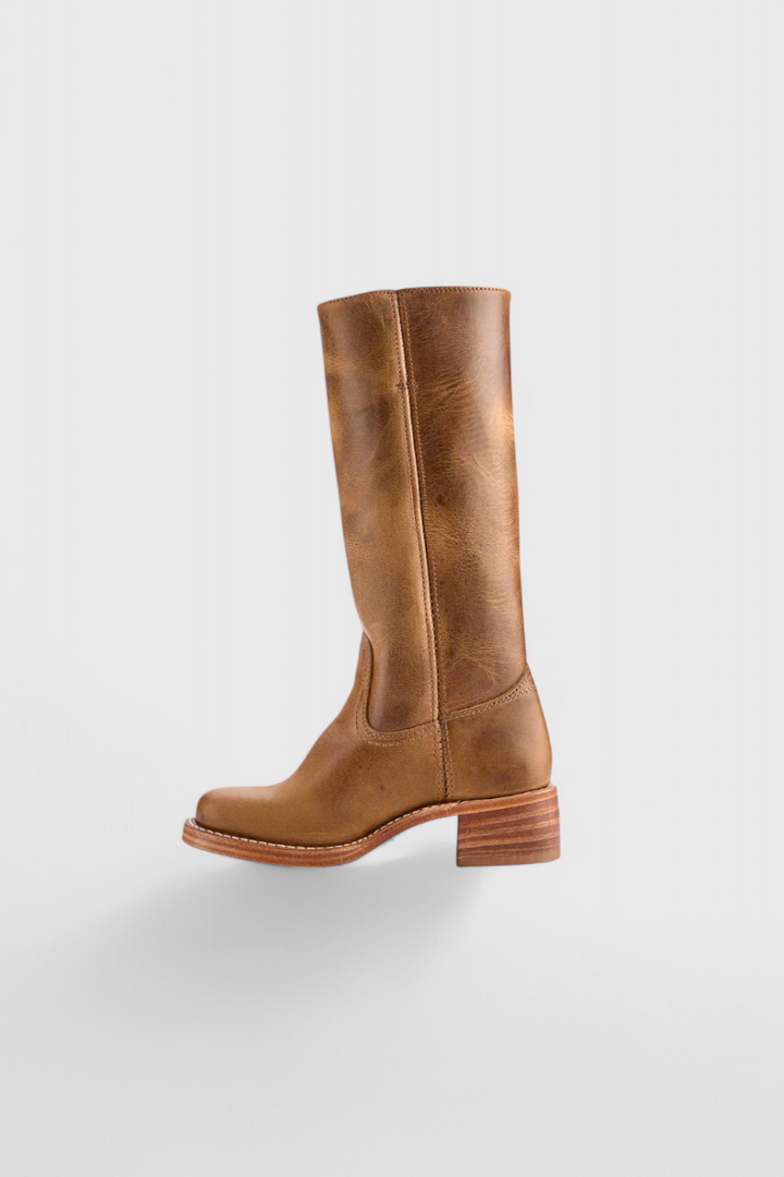 Women's Knee High Slip On Boots | Block Heel