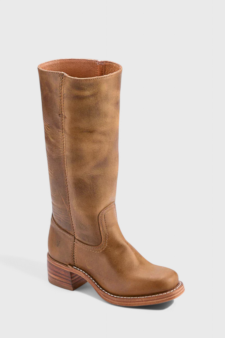 Women's Knee High Slip On Boots | Block Heel