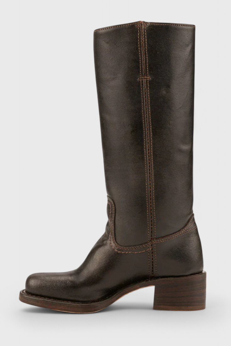 Women's Knee High Slip On Boots | Block Heel
