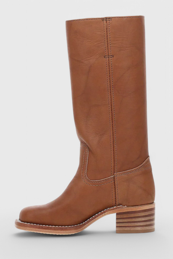 Women's Knee High Slip On Boots | Block Heel