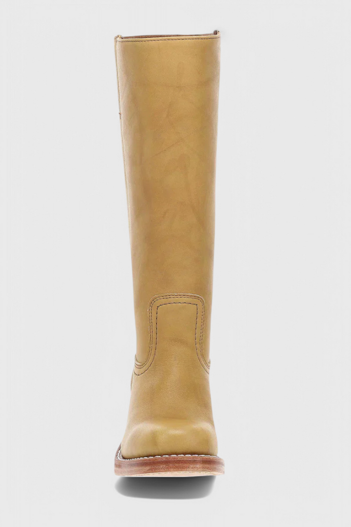 Women's Knee High Slip On Boots | Block Heel