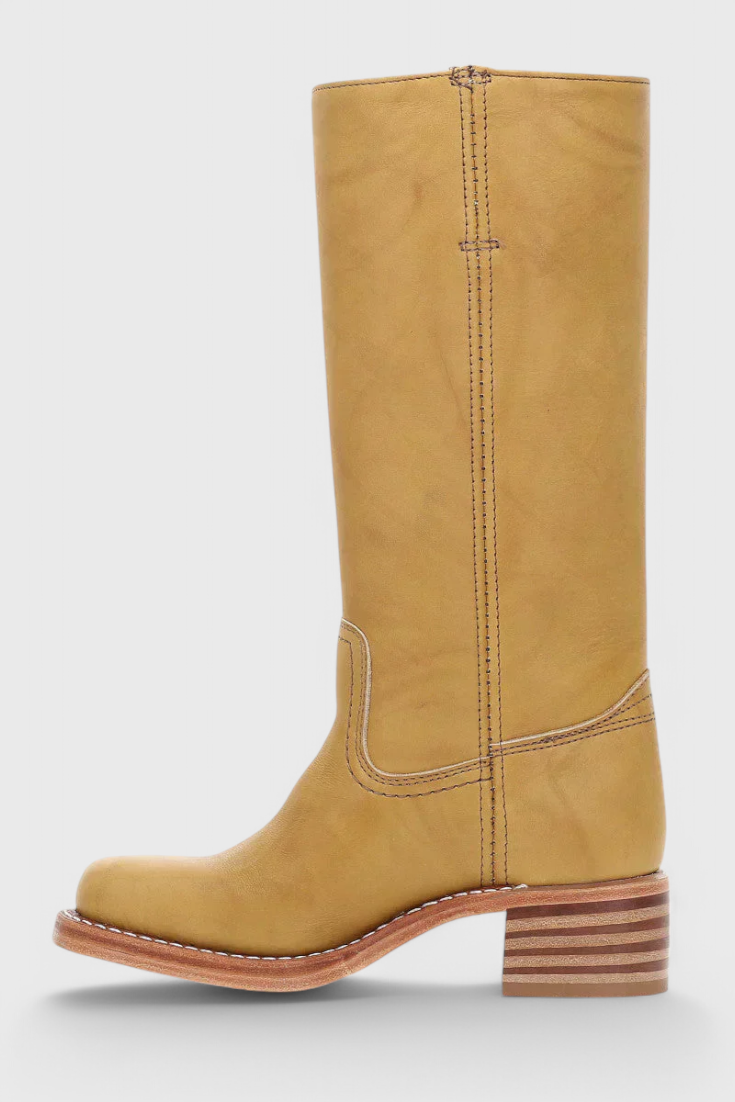 Women's Knee High Slip On Boots | Block Heel