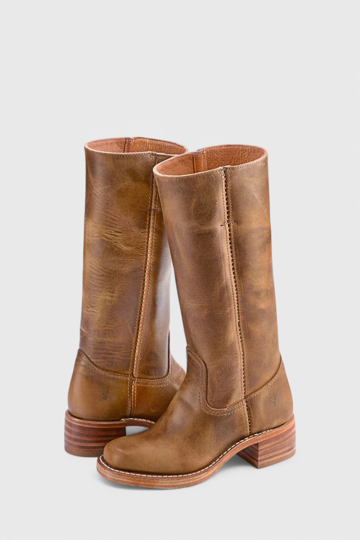 Women's Knee High Slip On Boots | Block Heel