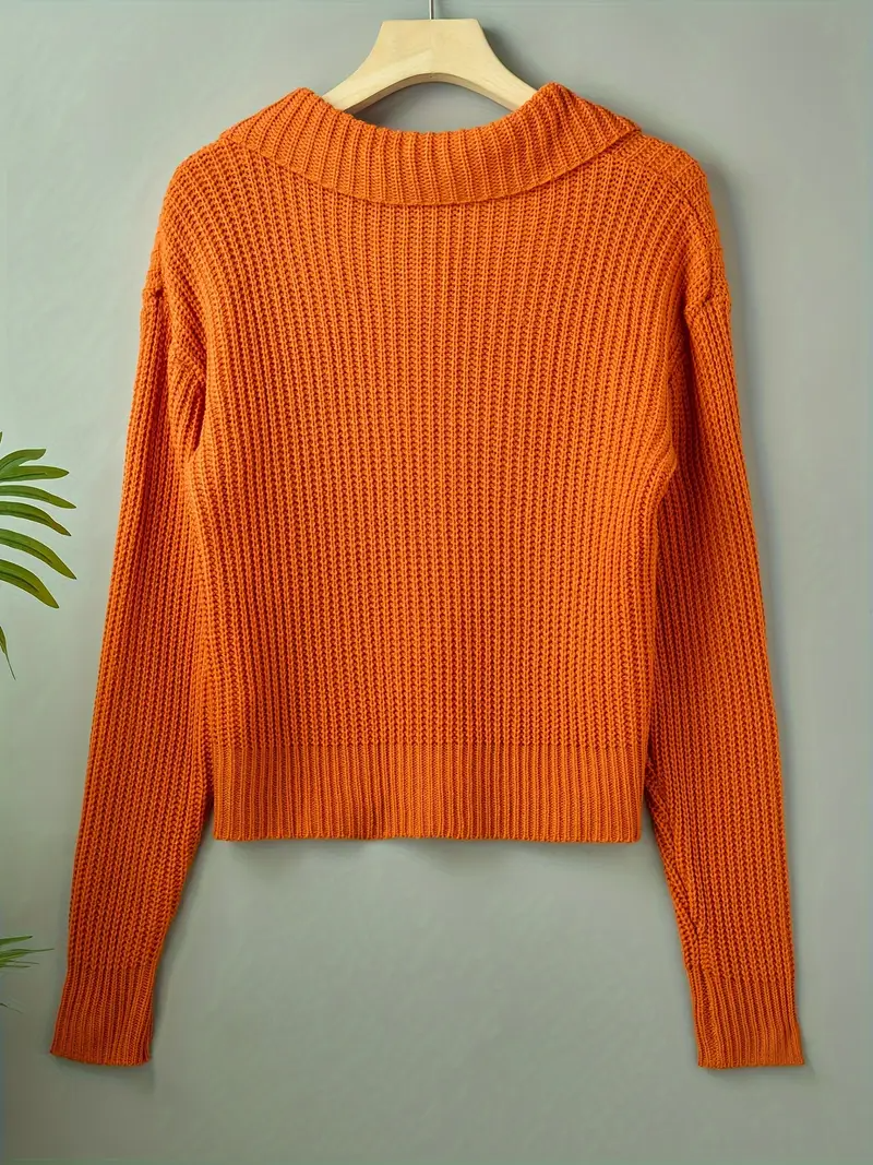 Women's Button Up Chunky Knit Cardigan | Collared