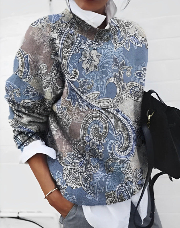 Women’s Relaxed Printed Top | Long Sleeves