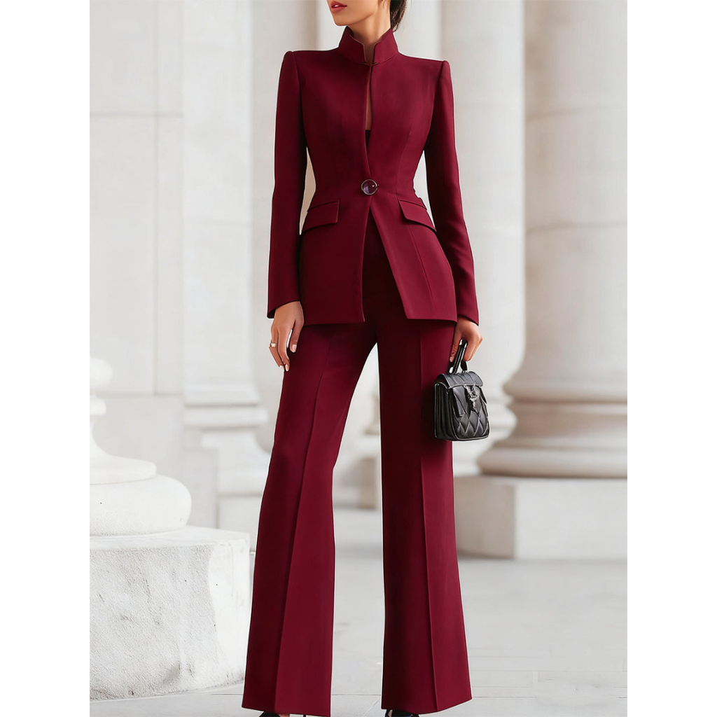 Women's Elegant Blazer and Work Pants Set | Two Piece