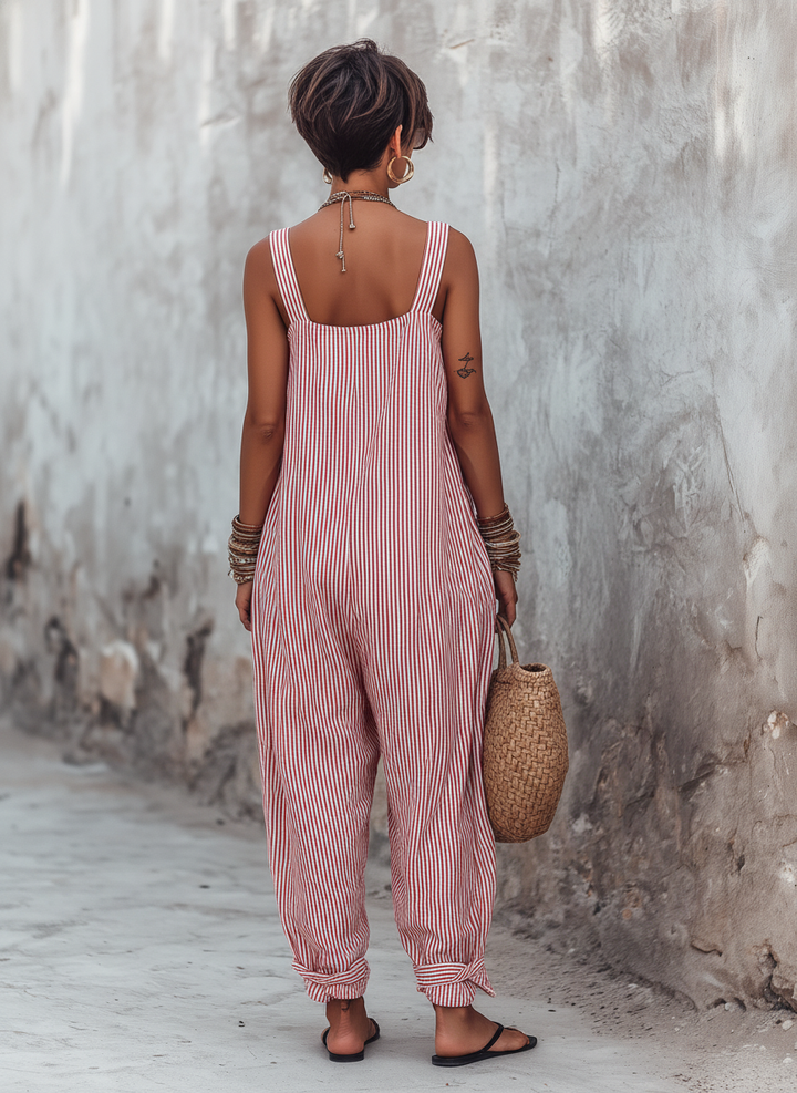 Women's Boho Summer Jumpsuit | Stripe