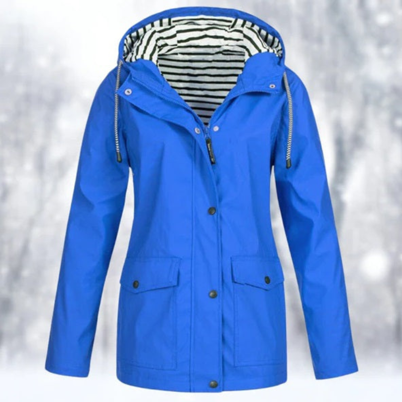 Women's Hooded Rain Jacket | Button Down