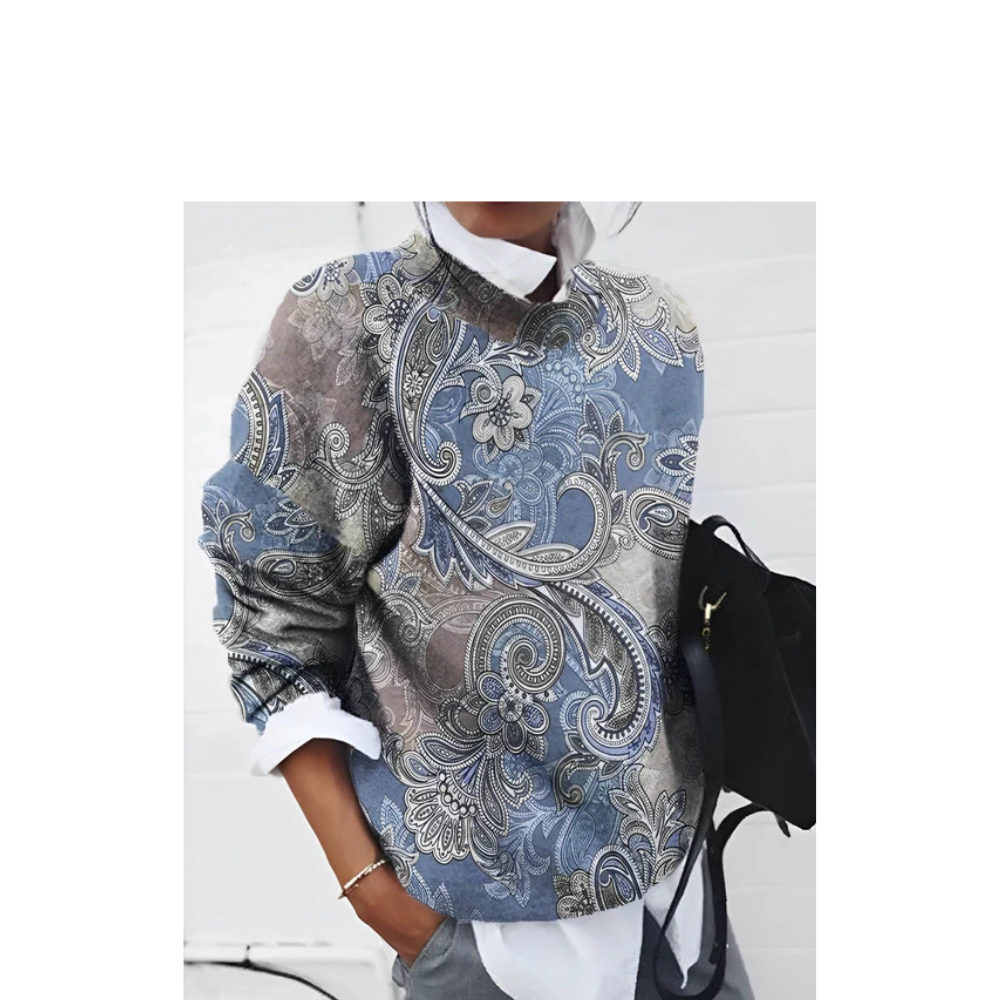Women’s Relaxed Printed Top | Long Sleeves