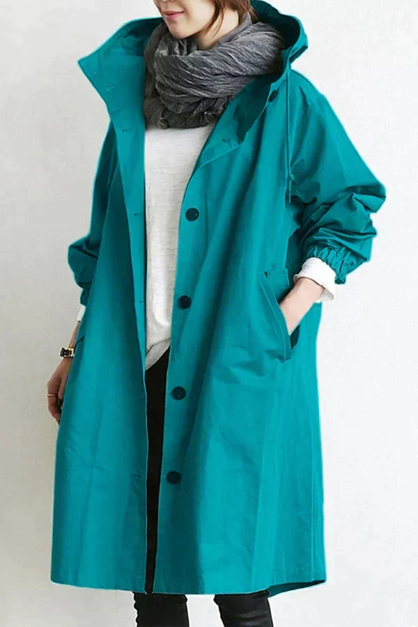 Women's Hooded Long Coat | Waterproof