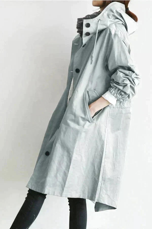 Women's Hooded Long Coat | Waterproof
