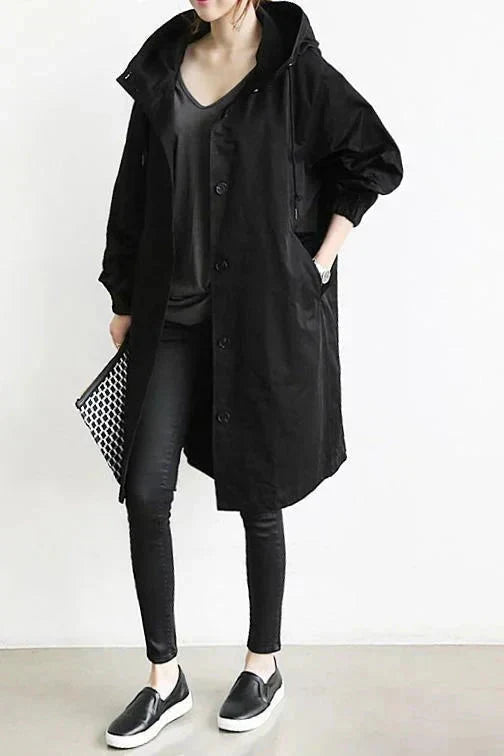 Women's Hooded Long Coat | Waterproof