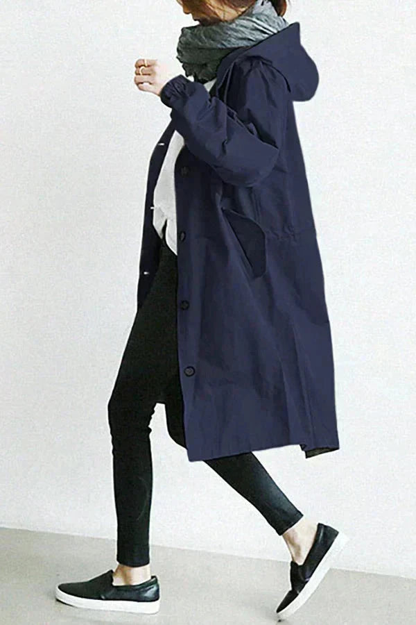 Women's Hooded Long Coat | Waterproof