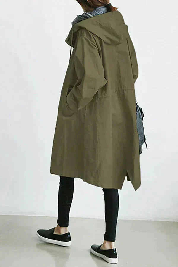 Women's Hooded Long Coat | Waterproof