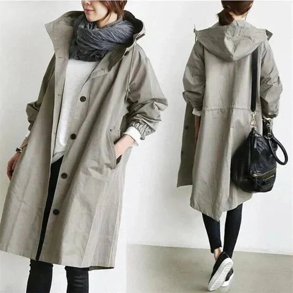 Women's Hooded Long Coat | Waterproof