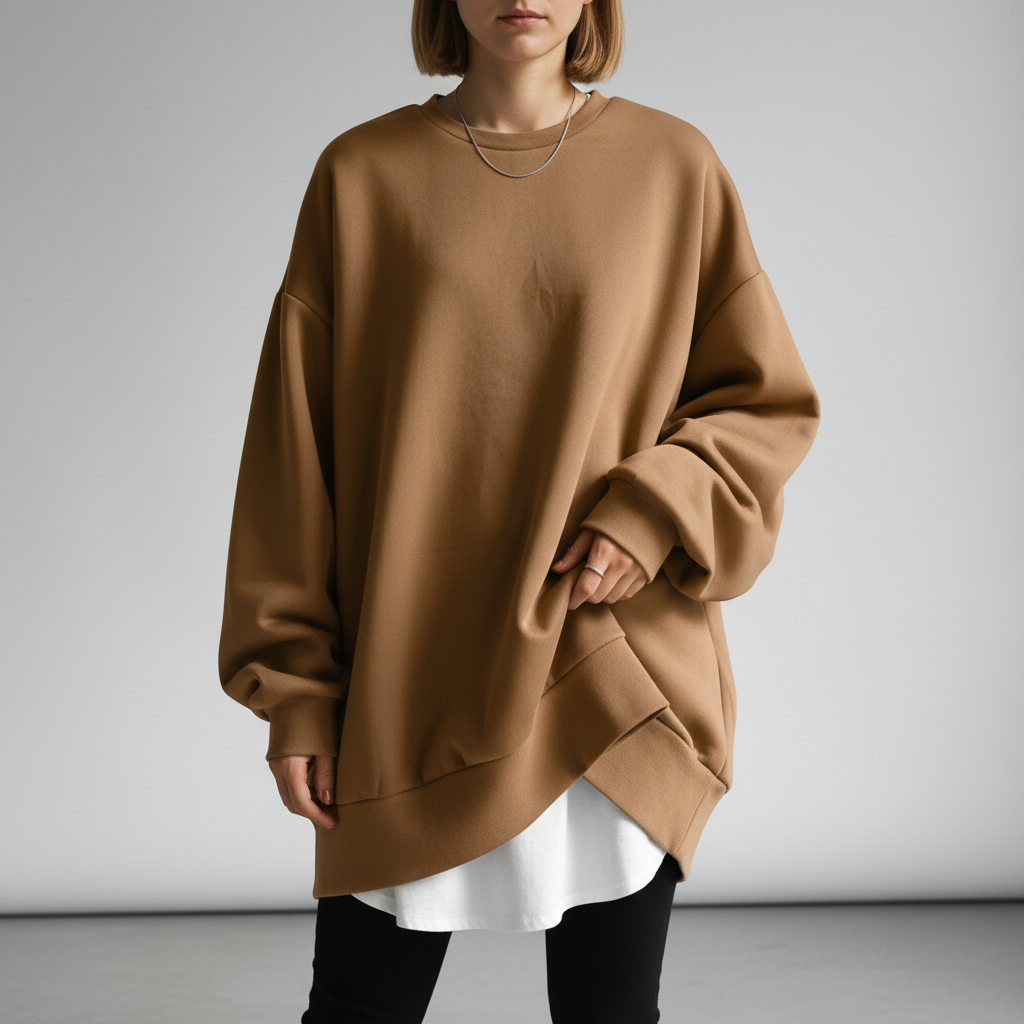 Women’s Oversized Crew Neck Sweatshirt | Dropped Shoulders