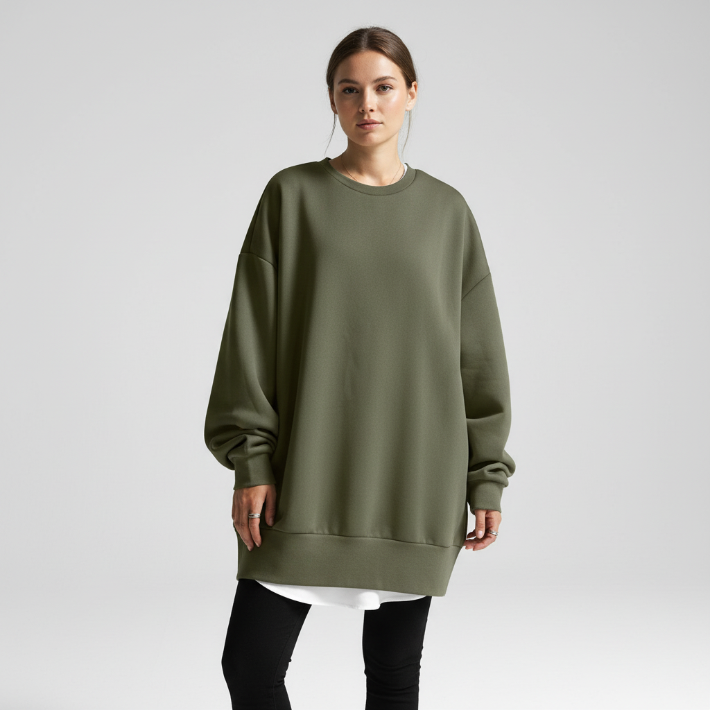 Women’s Oversized Crew Neck Sweatshirt | Dropped Shoulders