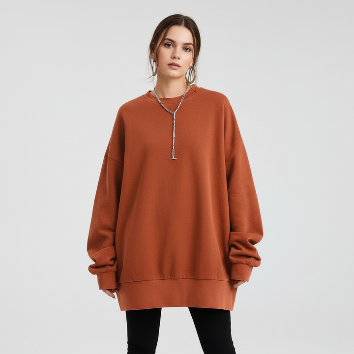 Women’s Oversized Crew Neck Sweatshirt | Dropped Shoulders