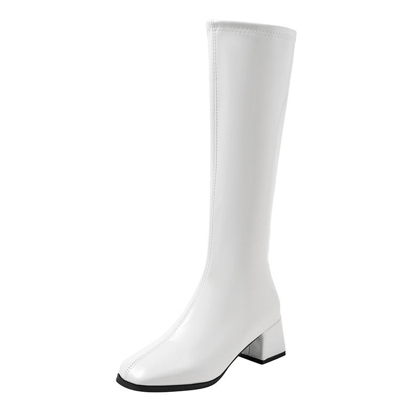 Women's Block Heel Knee High Boots | Slip On