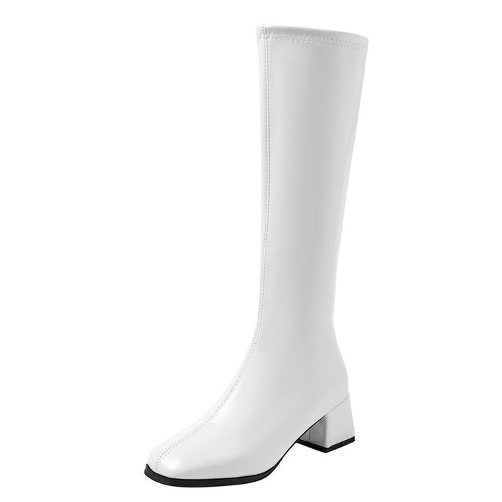 Women's Block Heel Knee High Boots | Slip On