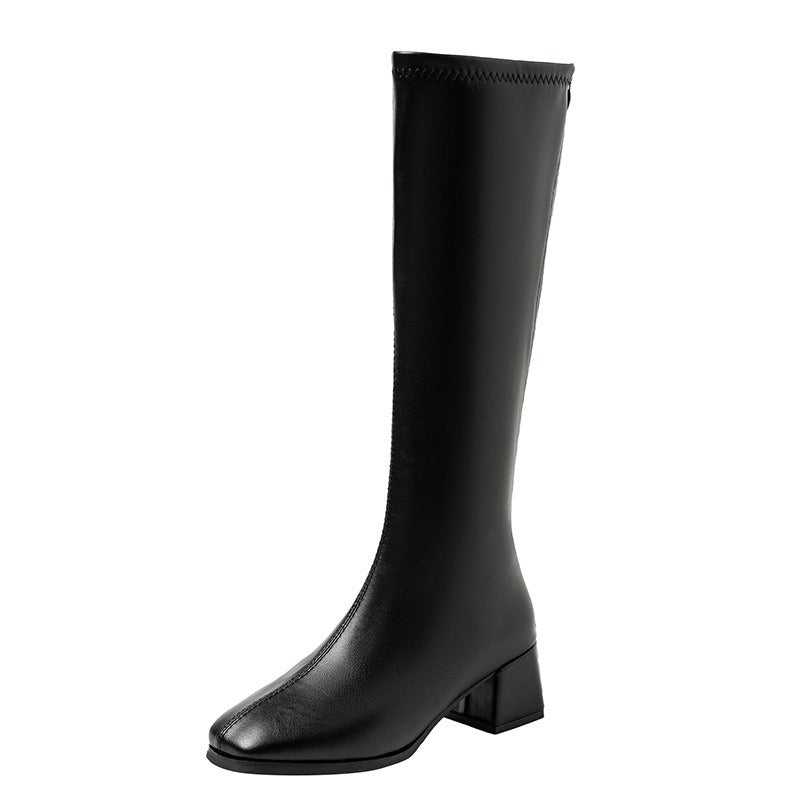 Women's Block Heel Knee High Boots | Slip On