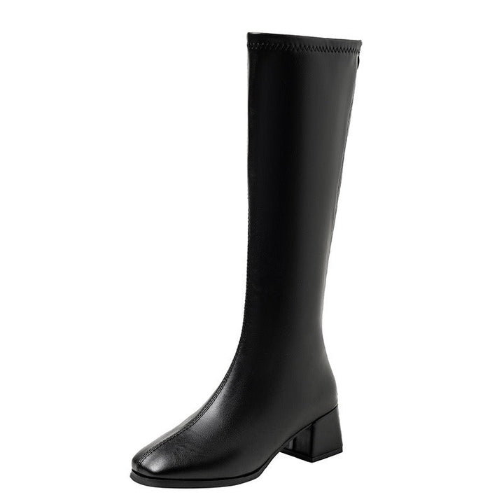 Women's Block Heel Knee High Boots | Slip On