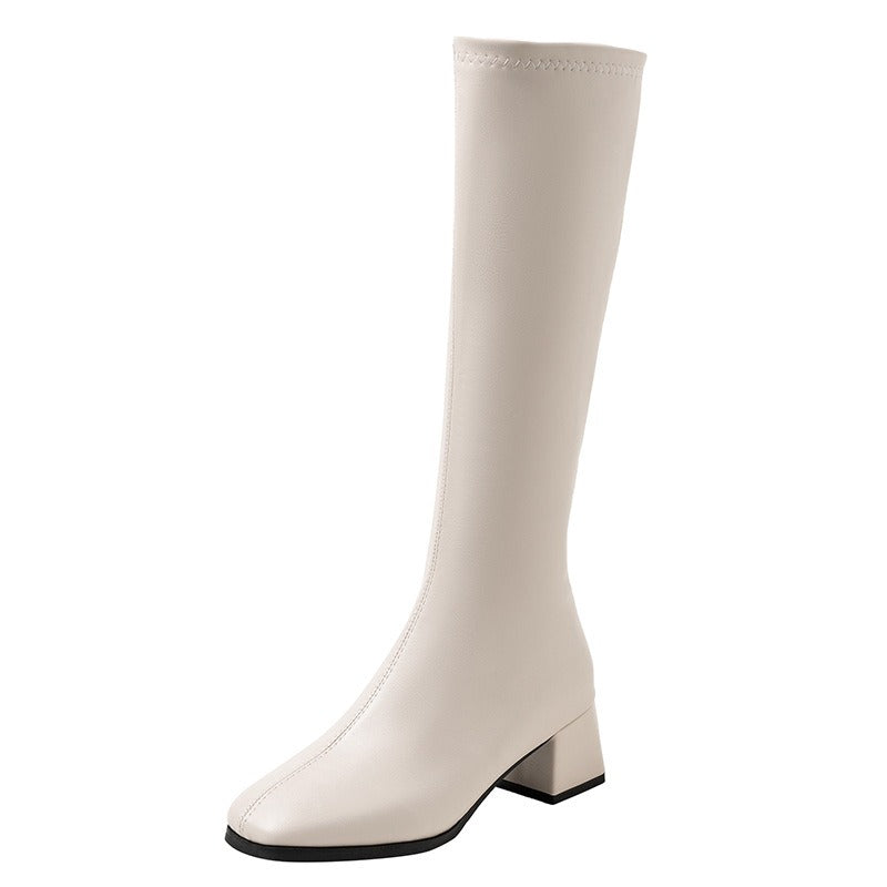 Women's Block Heel Knee High Boots | Slip On