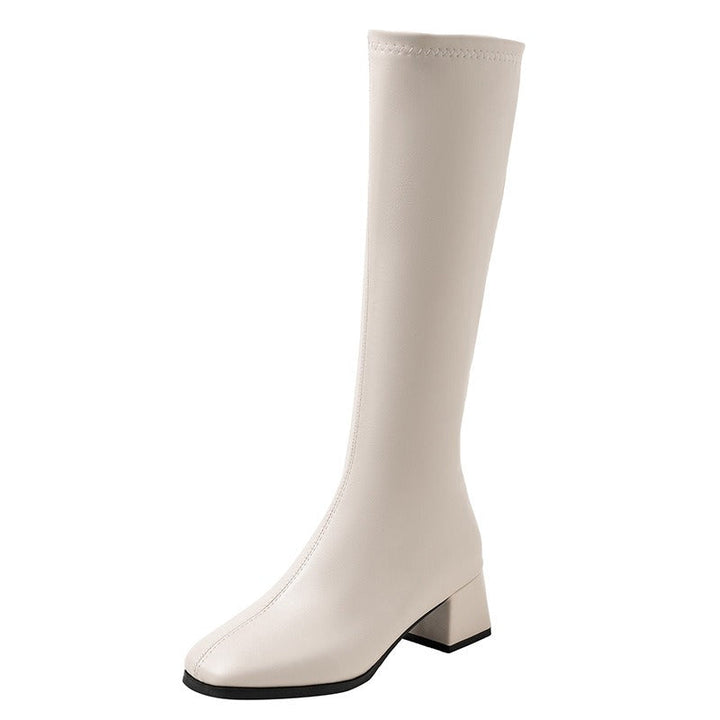 Women's Block Heel Knee High Boots | Slip On