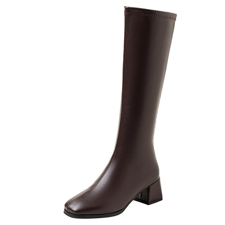 Women's Block Heel Knee High Boots | Slip On