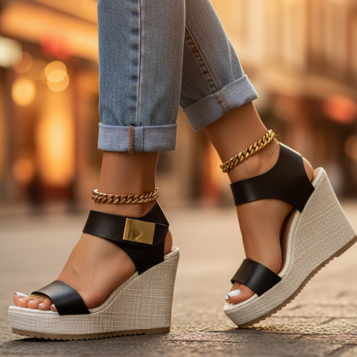 Women's Elegant Wedge Sandals | Ankle Strap