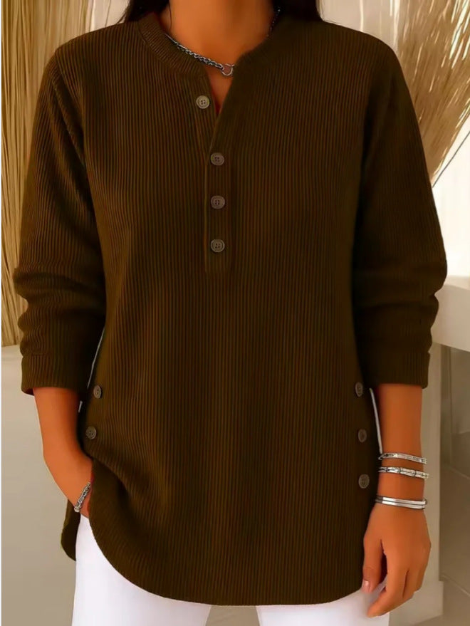 Women's Casual Ribbed Top | Long Sleeves