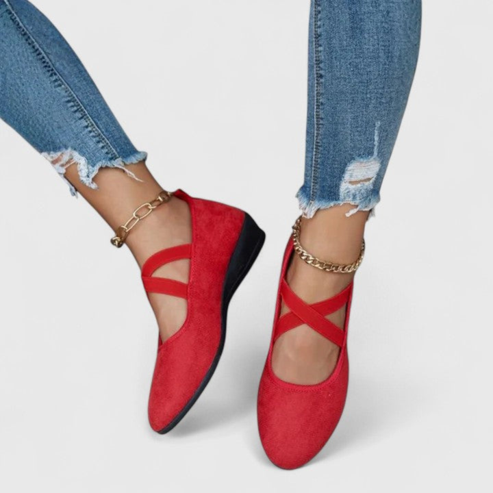 Women's Ballet Style Strappy Shoes | Wedge