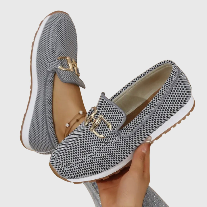 Women's Buckle Detail Work Flat Loafers | Slip On