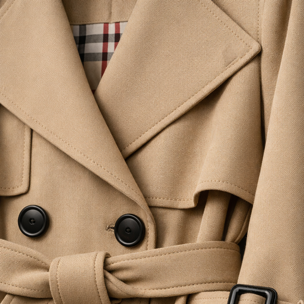 Women’s Belted Long Winter Trench Coat | Double Breasted