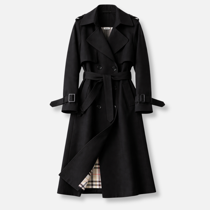Women’s Belted Long Winter Trench Coat | Double Breasted