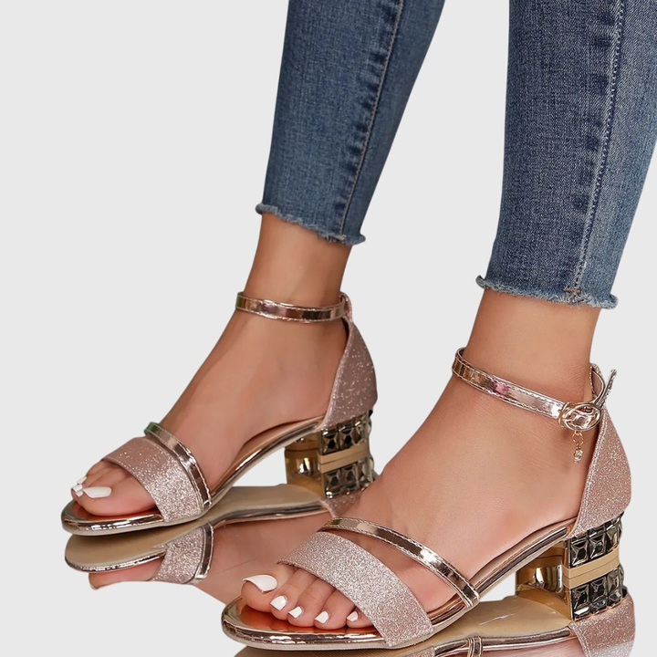 Women's Elegant Evening Heeled Sandals | Ankle Strap