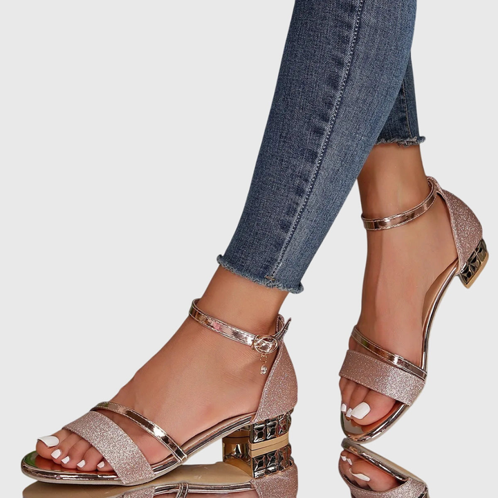 Women's Elegant Evening Heeled Sandals | Ankle Strap