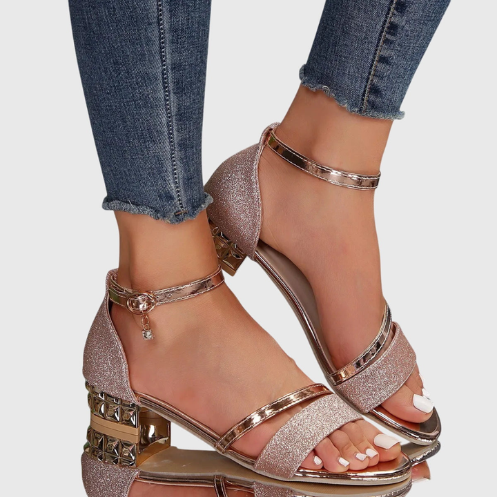 Women's Elegant Evening Heeled Sandals | Ankle Strap