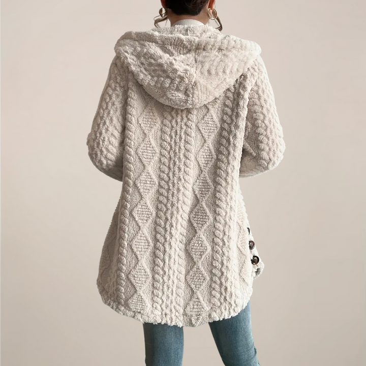 Women’s Textured Hooded Longline Cardigan | Open-Front