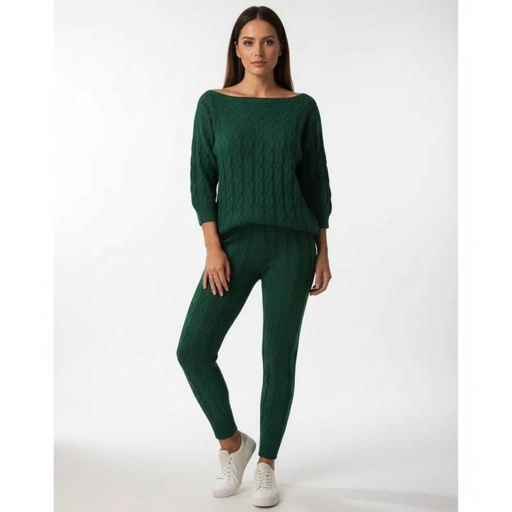 Women’s Cable Knit Loungewear Set | Winter