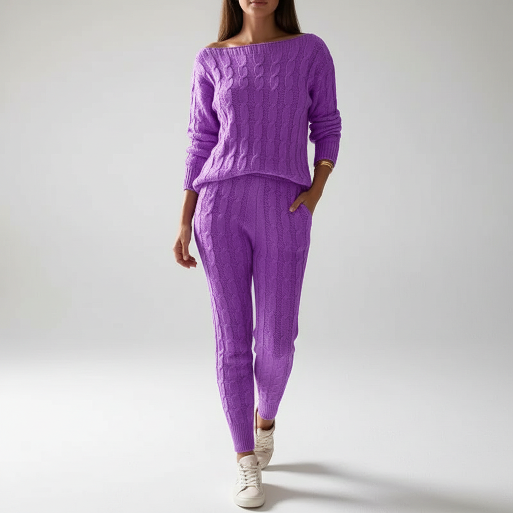 Women’s Cable Knit Loungewear Set | Winter