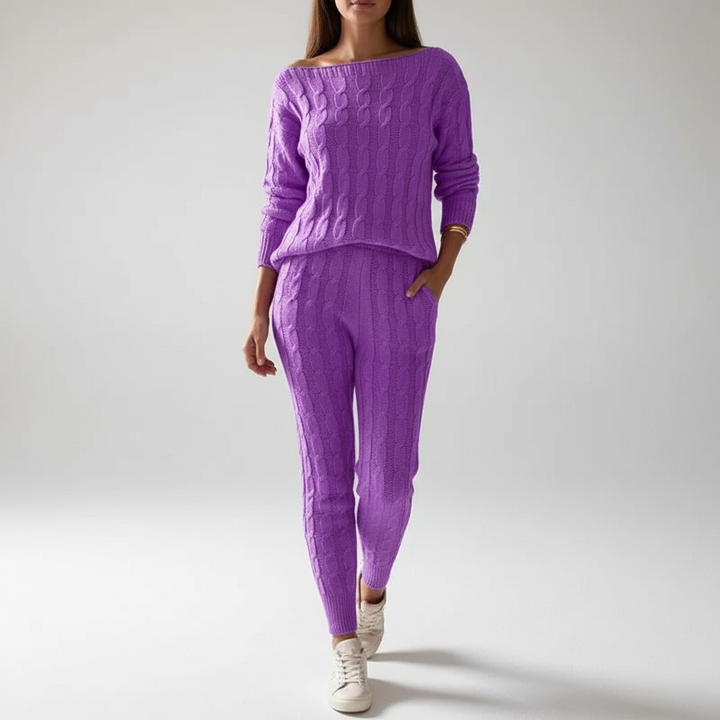 Women’s Cable Knit Loungewear Set | Winter