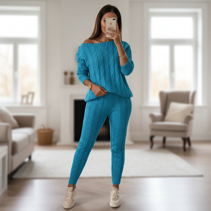 Women’s Cable Knit Loungewear Set | Winter